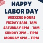 Blue and Red Simple Labor Day Poster