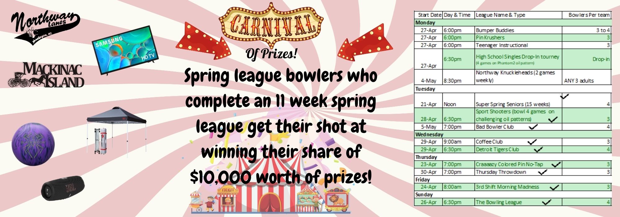Carnival of prizes 2026 scroller